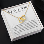 Big Sister & Little Sister Necklace - It's a special bond that spans the years - Gift for Sister - Interlocking Hearts Necklace