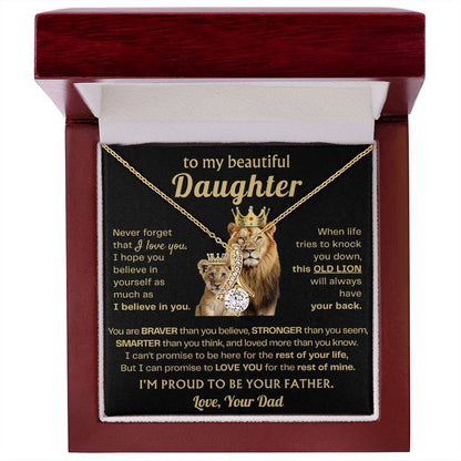 To My Daughter Necklace - Sentimental Surprise Gift from Dad - Alluring Beauty Necklace
