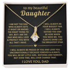 To My Daughter Necklace - Proud Dad to Daughter Jewelry for Birthday, Graduation & Special Celebrations - Alluring Beauty Necklace