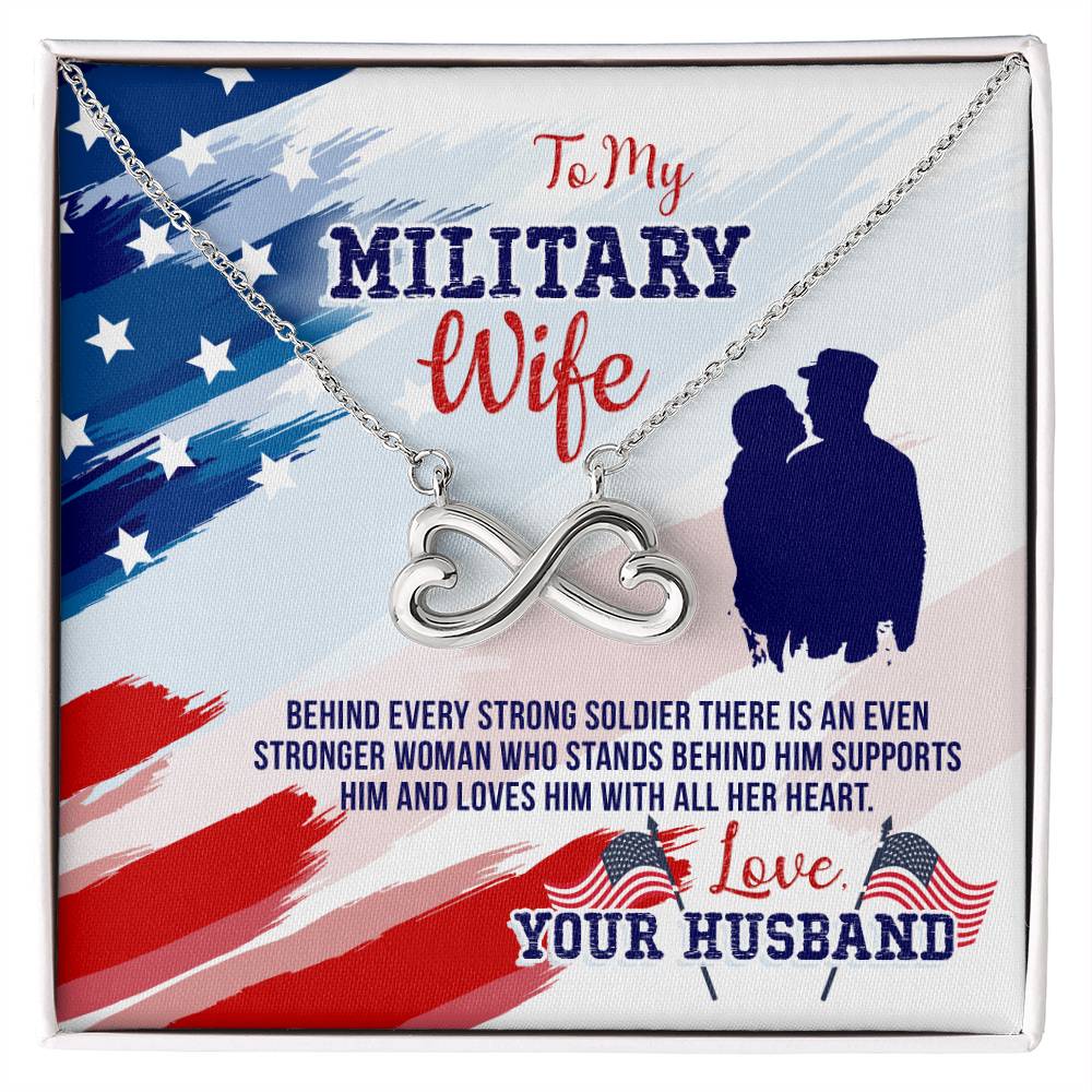 To My Military Wife Endless Love Necklace - Gift from Husband to Wife