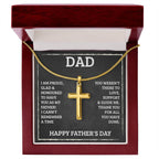 Dad - I'm proud - Artisan Cross Necklace - Father's Day Present