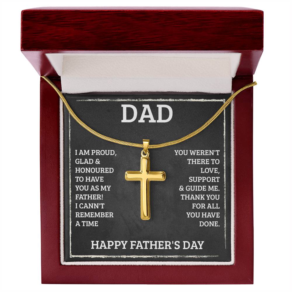 Dad - I'm proud - Artisan Cross Necklace - Father's Day Present