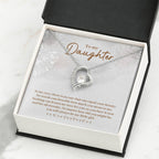 To My Daughter Necklace – Daughter Birthday & Graduation Jewelry Surprise – Forever Love Necklace