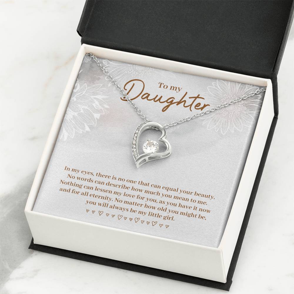 To My Daughter Necklace – Daughter Birthday & Graduation Jewelry Surprise – Forever Love Necklace