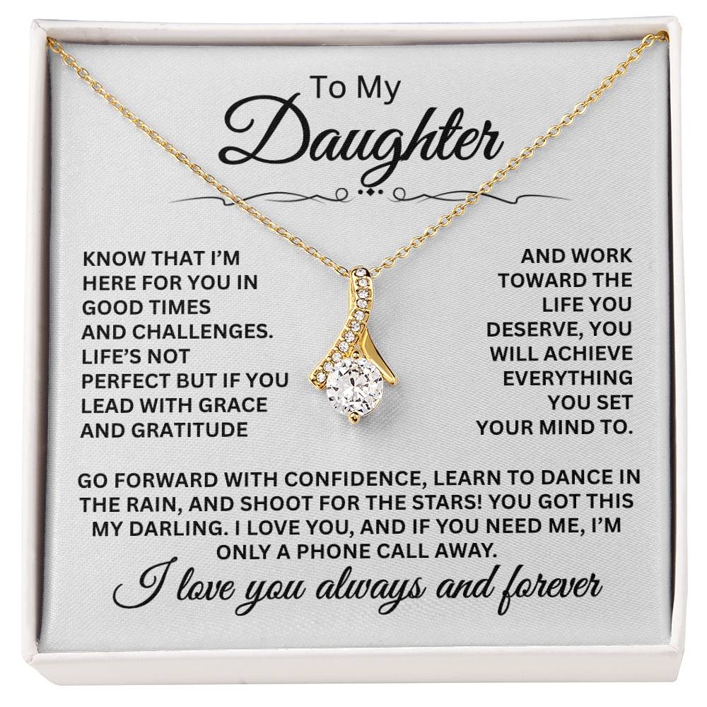 To My Daughter Necklace – Daughter Necklace for Graduation & Birthday Events – Alluring Beauty Necklace