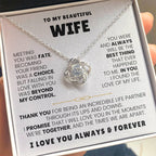 To My Wife Necklace - Emotional Jewelry for Wife from Husband to Celebrate Love on Valentine’s Day & Beyond - Love Knot Necklace