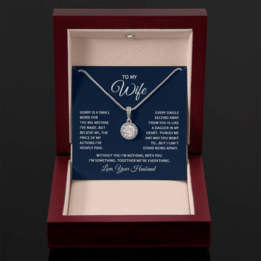 To My Wife Necklace - Emotional Love Jewelry Gift from Husband for Valentine’s Day & Birthday Happiness - Eternal Hope Necklace