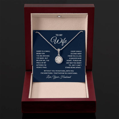 To My Wife Necklace - Emotional Love Jewelry Gift from Husband for Valentine’s Day & Birthday Happiness - Eternal Hope Necklace