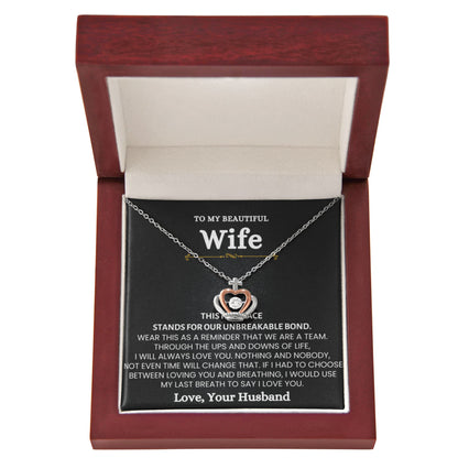 To My Wife Necklace from Husband - Sweet Romantic Gift for Every Occasion - Crown Pendant Necklace