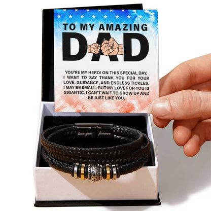 To My Amazing Dad - You're my hero - Gift for Dad - Love You Forever Bracelet