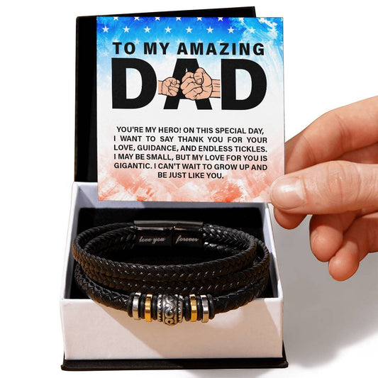 To My Amazing Dad - You're my hero - Gift for Dad - Love You Forever Bracelet