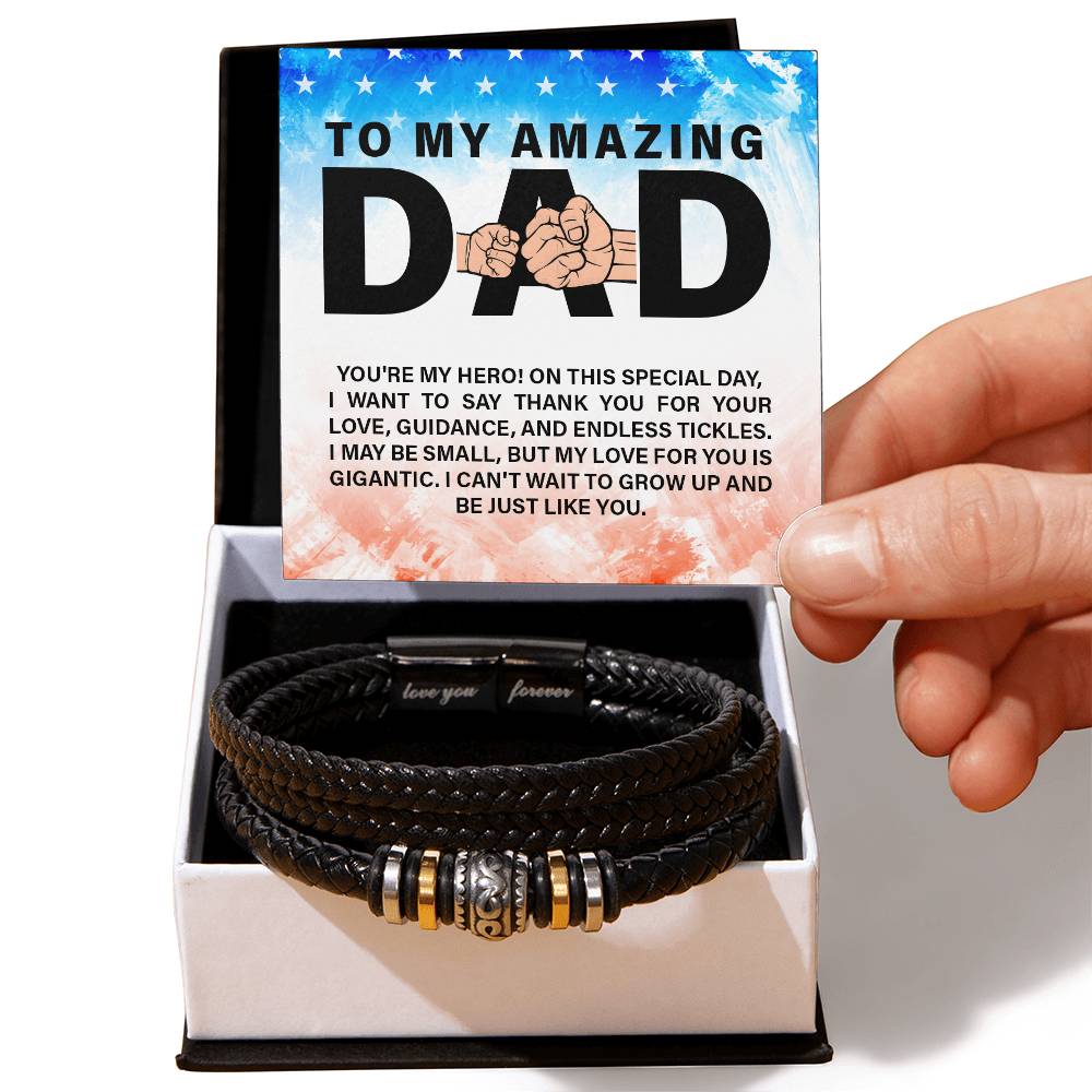 To My Amazing Dad - You're my hero - Gift for Dad - Love You Forever Bracelet