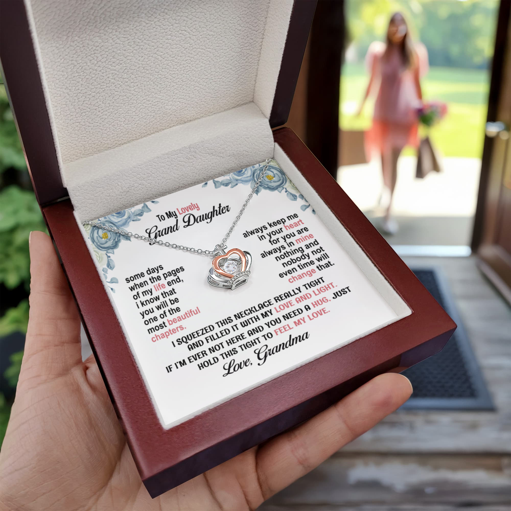 To My Granddaughter Necklace – Birthday & Graduation Gift from Grandma – Crown Pendant Necklace