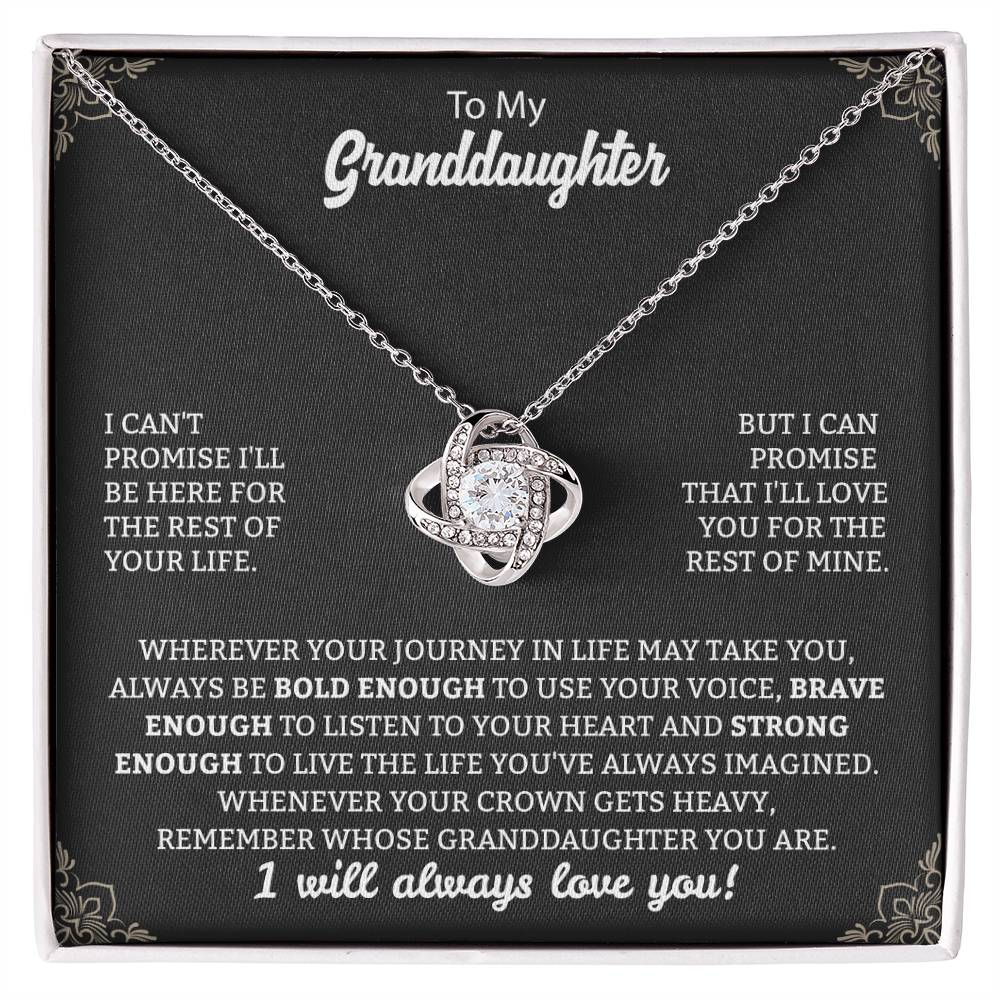 To My Granddaughter Necklace – Perfect Gift for Granddaughter Graduation & Birthday – Love Knot Necklace