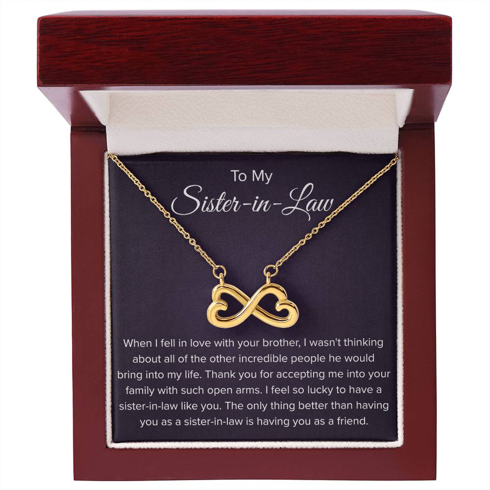To My Sister In Law - Thank You for Accepting Me - Endless Love Necklace