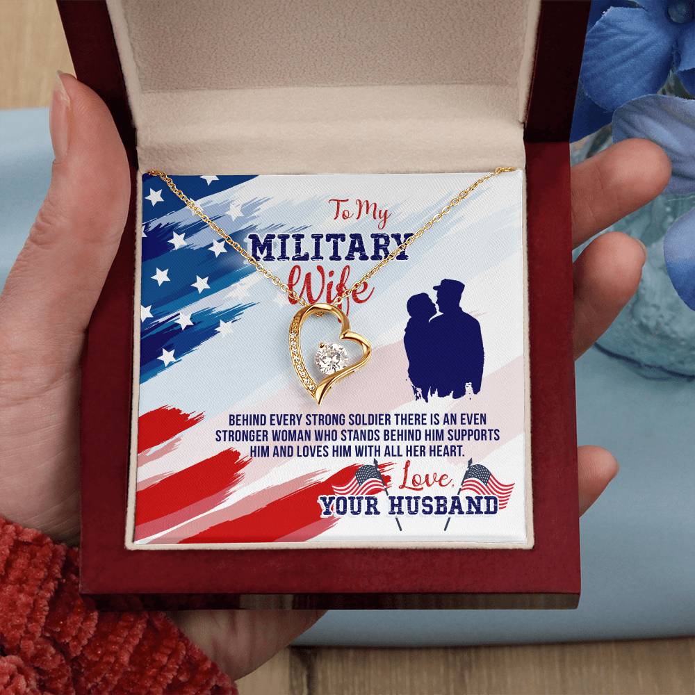 Birthday Gift for Military Wife from Husband - Emotional Jewelry - Forever Love Necklace