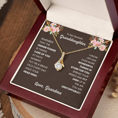 Alluring Beauty Necklace for Granddaughter, Jewelry Gift That Symbolizes Endless Love, Alluring Beauty Necklace, To My Beautiful Granddaughter