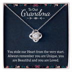 To Our Grandma Necklace - You stole our heart from the very start - Love Knot Necklace
