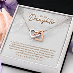 To My Daughter Necklace – Daughter Christmas Graduation Jewelry Gift – Interlocking Hearts Necklace