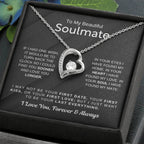 To My Beautiful Soulmate Necklace - Romantic Gift for Her for Christmas & Love Celebrations - Forever Love Necklace