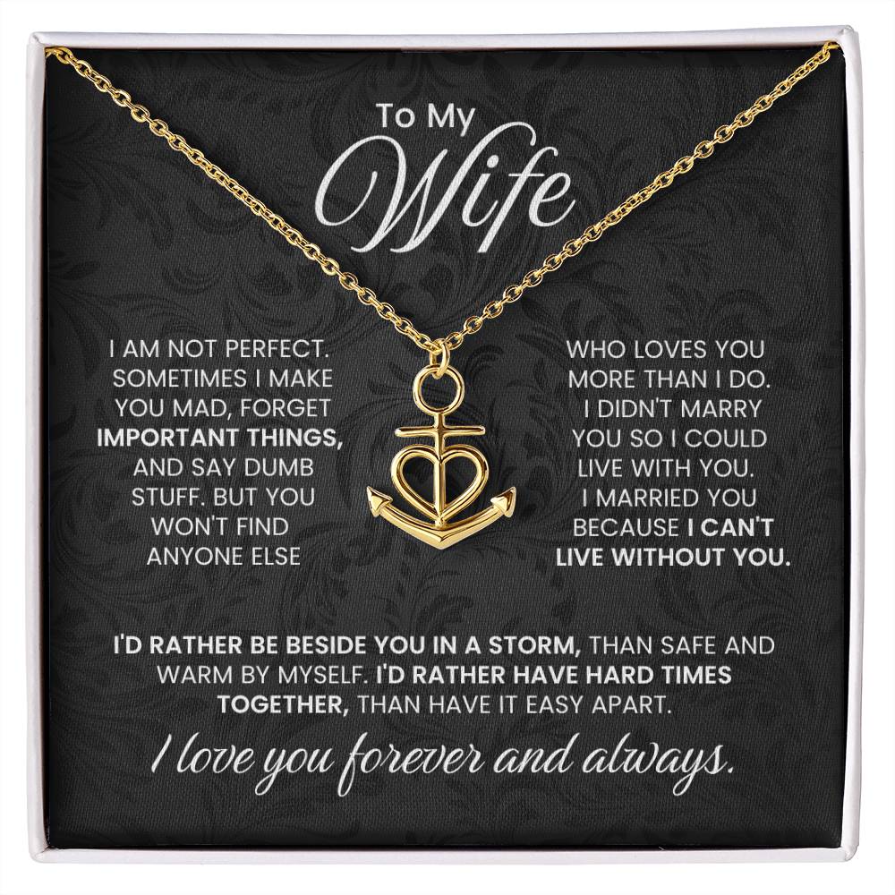 Meaningful Gift for Wife - Heartfelt Jewelry from Husband for Birthday, Anniversary, Valentine’s Day, Christmas - Anchor Pendant Necklace