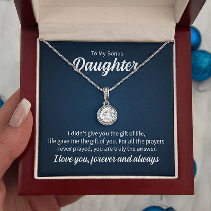 To My Bonus Daughter Necklace – Daughter Birthday Graduation Celebration Gift – Eternal Hope Necklace