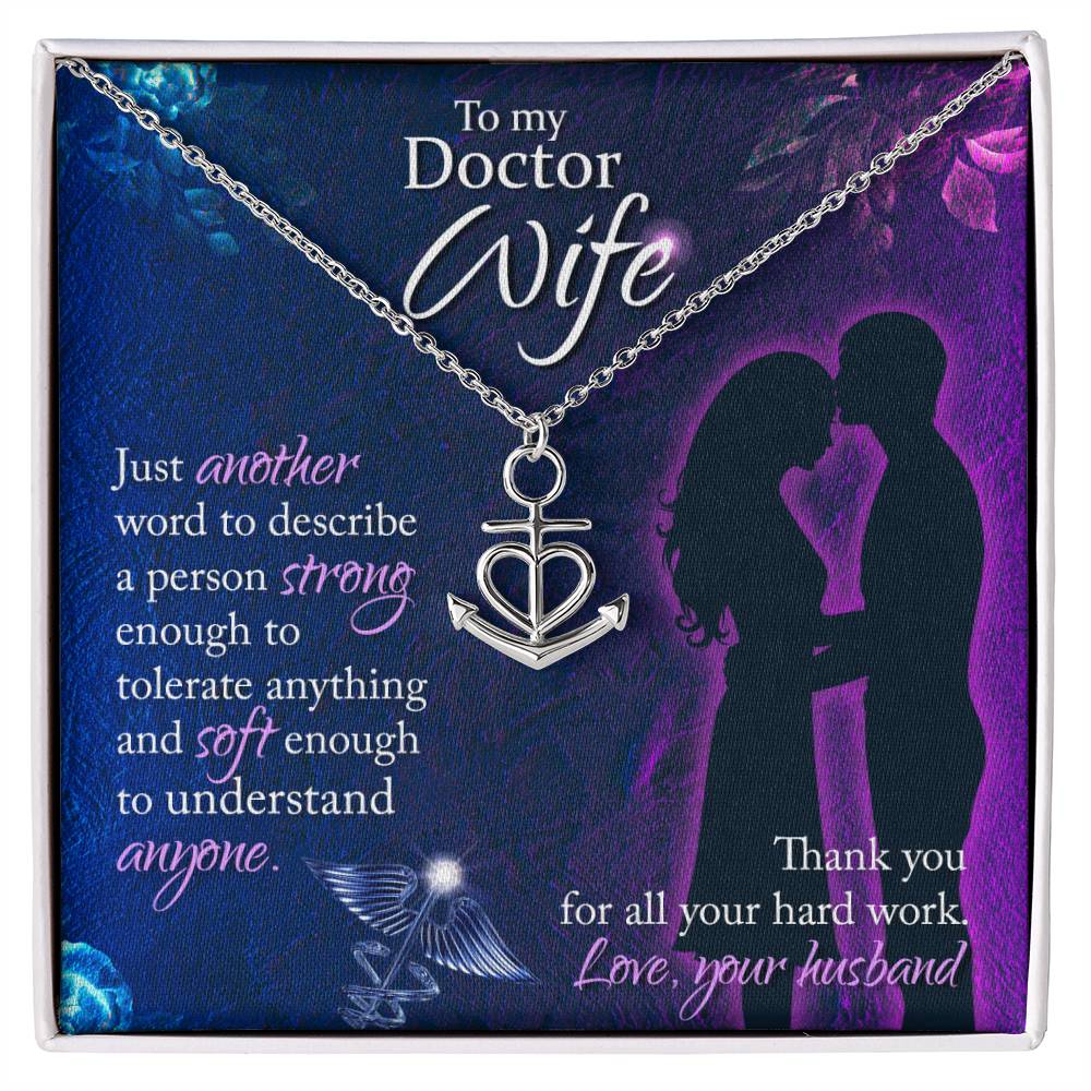 To My Doctor Wife Necklace Gift from Husband, Perfect for Birthday & Valentine’s Day Surprises - Anchor Pendant Necklace
