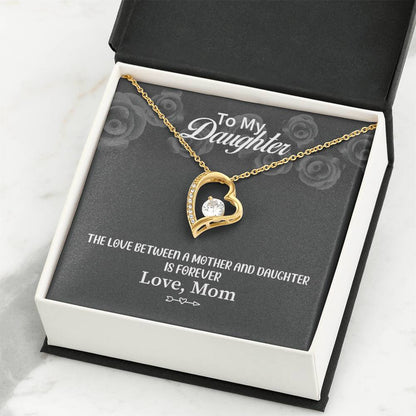 To My Daughter Necklace - Meaningful Daughter Gift from Mom for Forever Love & Support - Forever Love Necklace