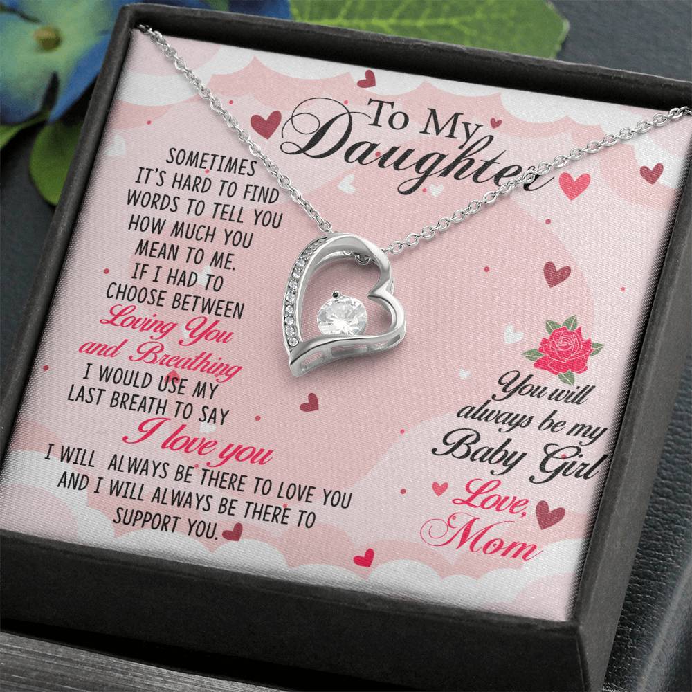 To My Daughter Necklace – Top Gift for Daughter Birthday Graduation – Forever Love Necklace