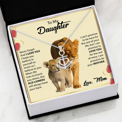 To My Daughter Necklace - Sentimental Jewelry Gift from Mom for Graduation & Life Achievements - Anchor Pendant Necklace