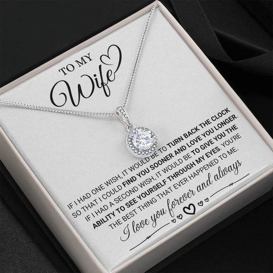 To My Wife Necklace - Heartwarming Gift from Husband for Birthday, Anniversary & Valentine’s Day - Eternal Hope Necklace