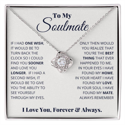 Soulmate Necklace Gift - Romantic Jewelry for Valentine’s Day & Sweet Surprise Gifting - Love Knot Necklace