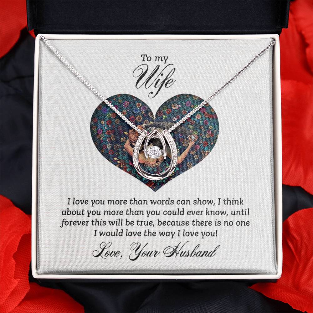 Holiday Gift for Wife - Romantic Jewelry from Husband for Christmas & Valentine’s Day - Lucky In Love Necklace