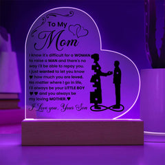 Heart Acrylic Plaque for Mom, Loving Gifts for Mother, Sentimental Keepsake, To My Mom