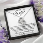 To My Wife Necklace - Romantic Keepsake Jewelry Gift from Husband for Special Days & Valentine’s Love - Heart-to-heart Pendant Necklace