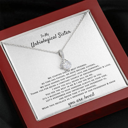 To My Unbiological Sister - You are loved - Gift for Bonus Sister - Alluring Beauty Necklace
