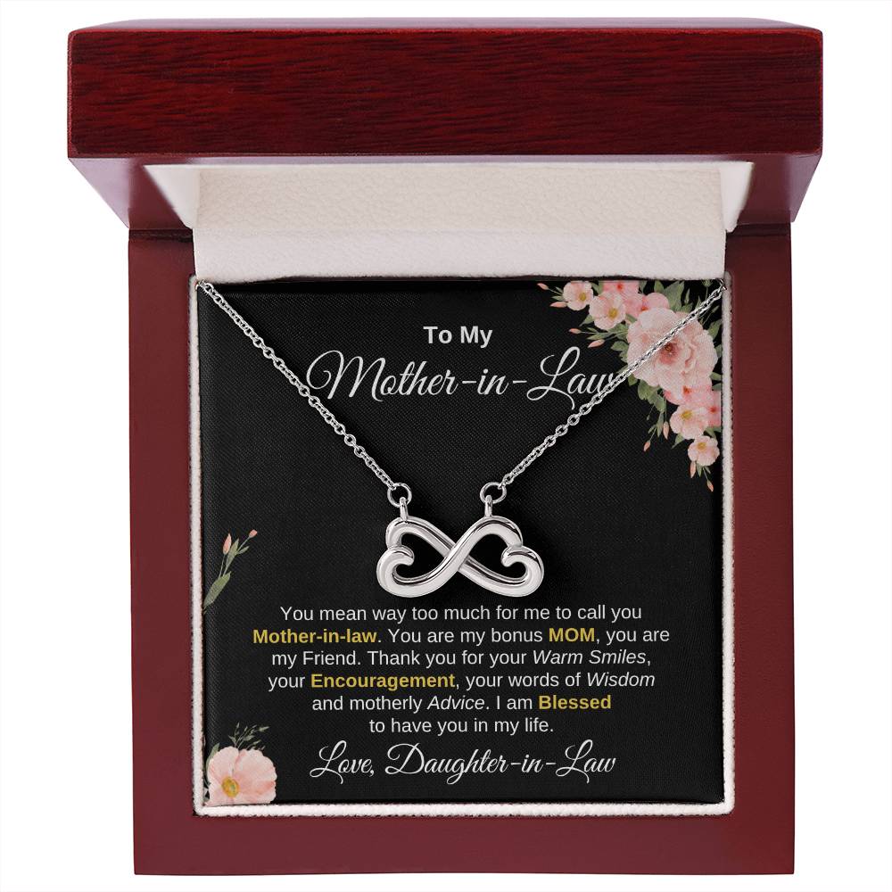 Mother In Law Gift from Daughter In Law - I am blessed to have you in my life - Endless Love Necklace