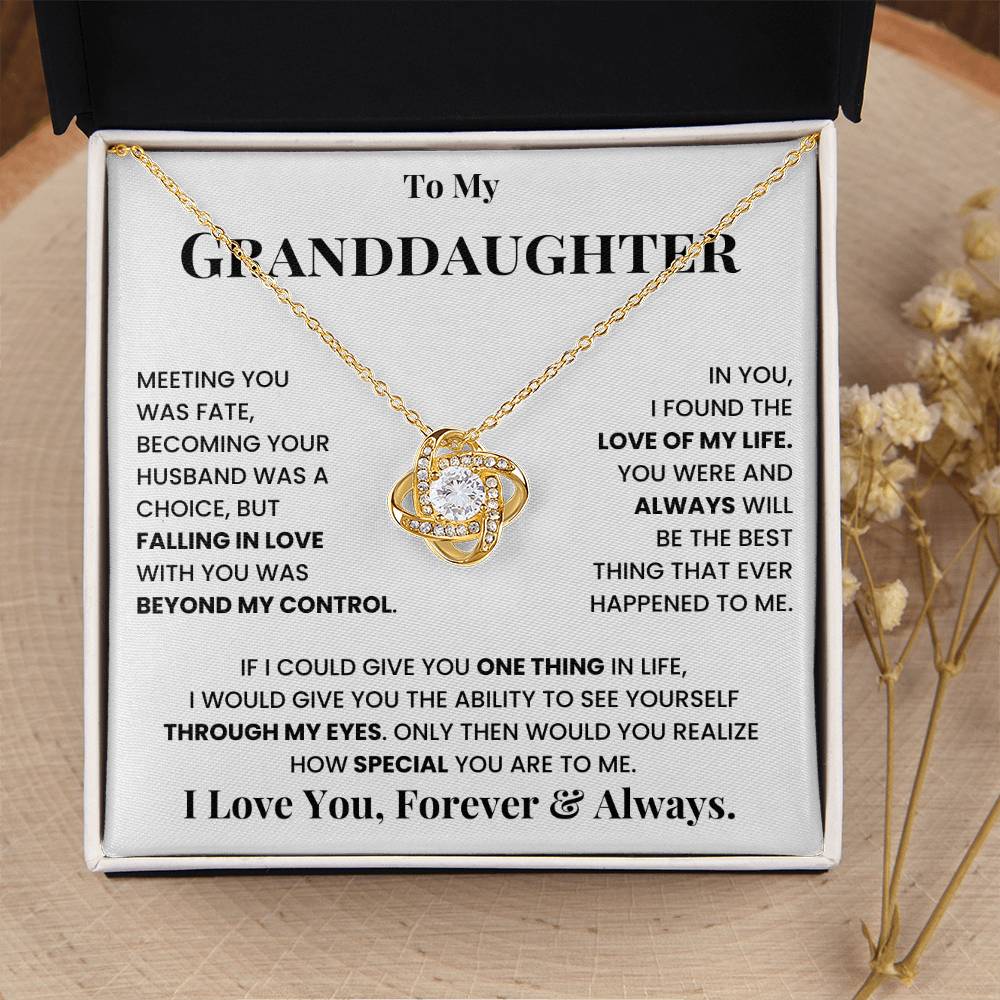 To My Granddaughter Necklace – Graduation Birthday Surprise Gift for Granddaughter – Love Knot Necklace