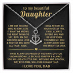 To My Daughter Necklace - Holiday Gift for Daughter from Dad - Anchor Pendant Necklace