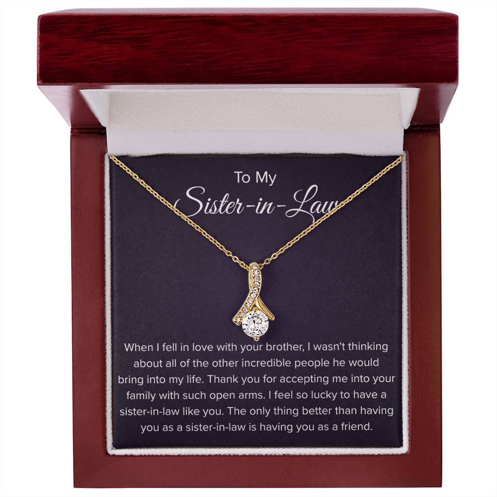 To My Sister In Law - Thank You for Accepting Me - Alluring Beauty Necklace