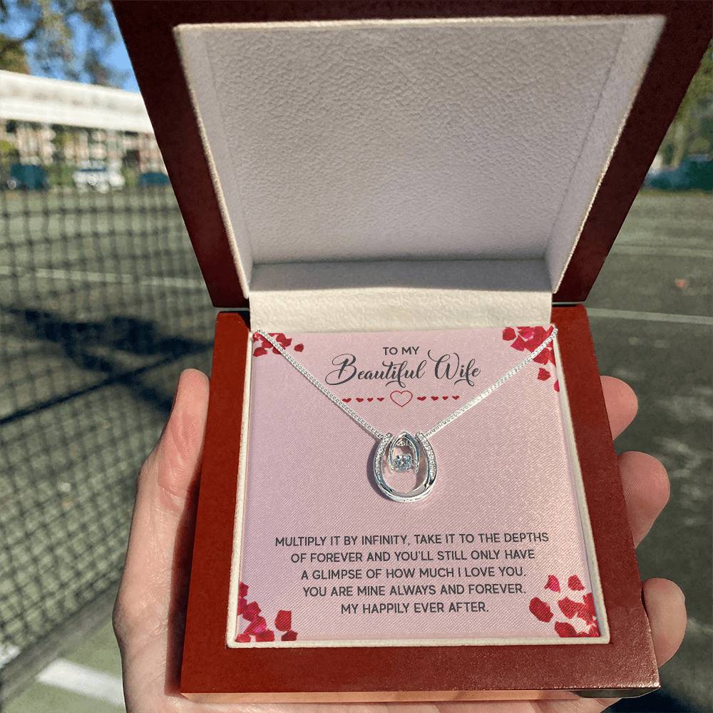 To My Wife Gift from Husband - Romantic Jewelry for Birthday & Anniversary Celebrations - Lucky In Love Necklace