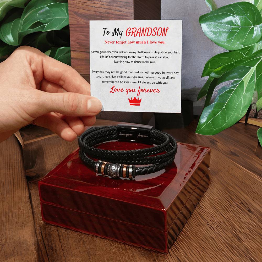 Holiday Gift for Grandson – Graduation, Birthday – Love You Forever Bracelet