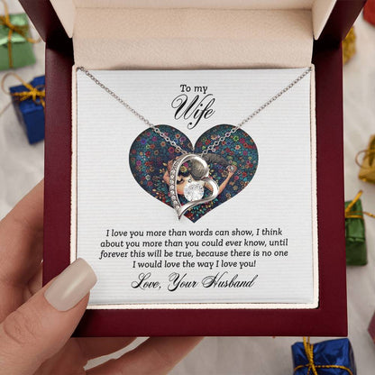 To My Wife Necklace - Sweetest Gift for Wife from Husband for Valentine’s Day, Anniversary & Birthday Joy - Forever Love Necklace