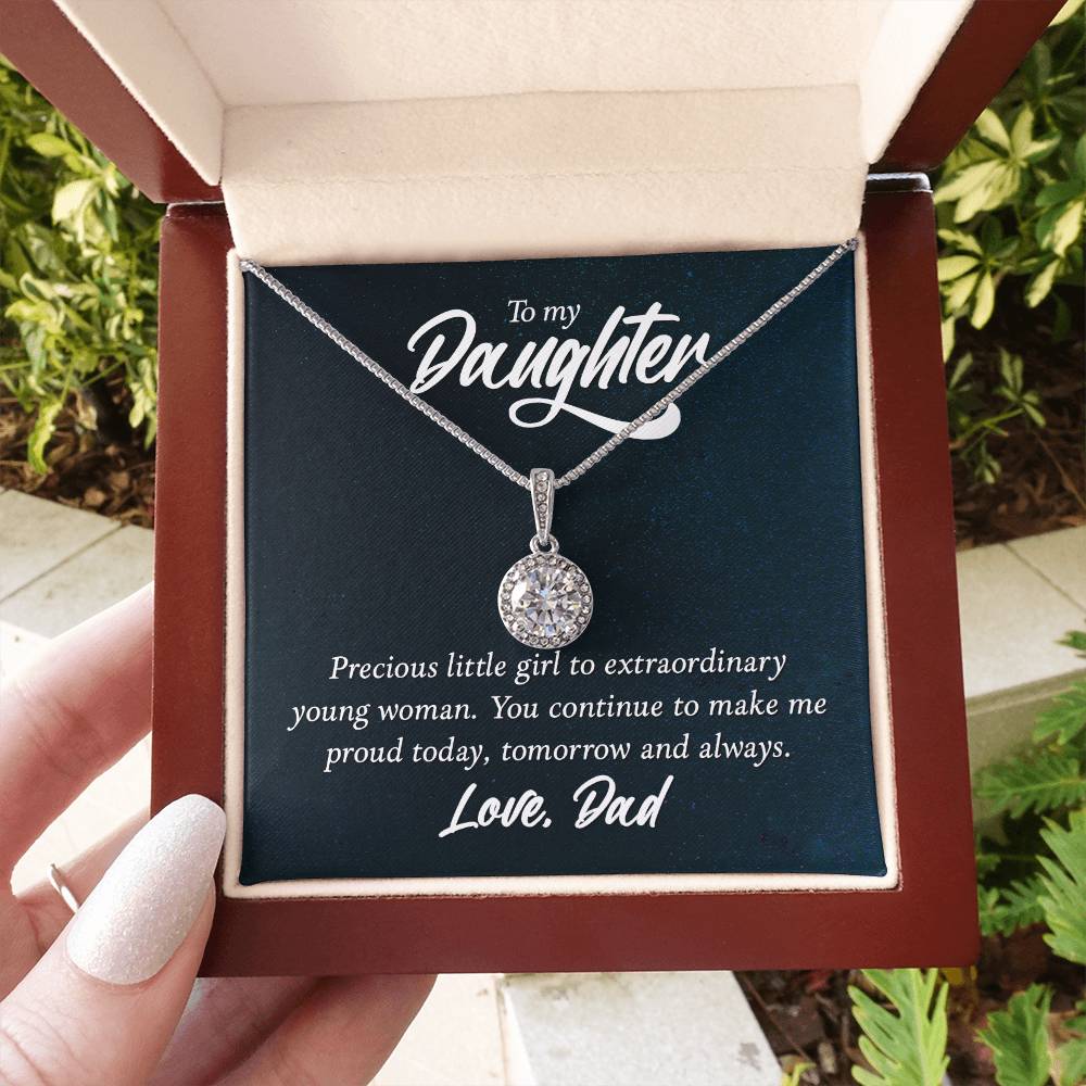 To My Daughter Necklace - Heartwarming Gift from Dad for Daughter’s Birthday & Meaningful Achievements - Eternal Hope Necklace
