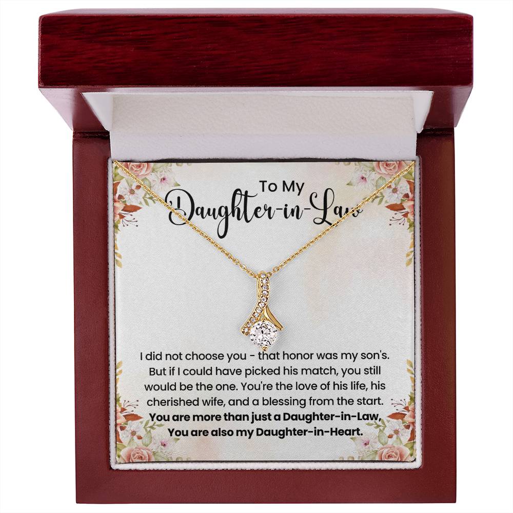 To My Beautiful Daughter In Law - Alluring Beauty Necklace - Gift for Bonus Daughter