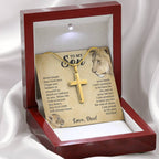 To My Son - Gift for Son from Dad - I can promise to love you for the rest of mine - Artisan Cross Necklace