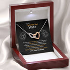 To My Smokin' Hot Wife Necklace - Special Love Jewelry for Wife from Husband for Birthday, Anniversary & Valentine’s Day - Interlocking Hearts Necklace
