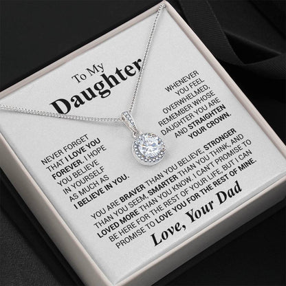 To My Daughter Necklace – Daughter Valentine Graduation Jewelry from Dad – Eternal Hope Necklace