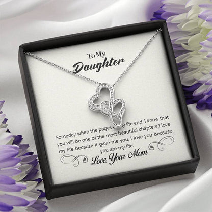 To My Daughter Necklace – Mom to Daughter Present for Graduation – Heart-to-heart Pendant Necklace