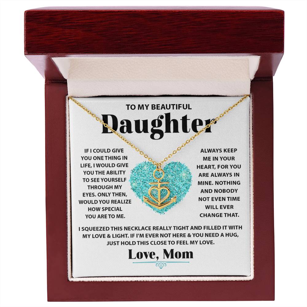 Beautiful Gift for Daughter from Mom - Anchor Pendant Necklace